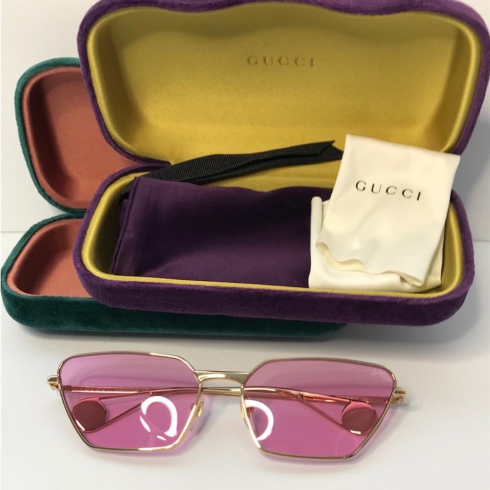New 💯Authentic- GUCCI Pink Geometric Ladies Sunglasses
GG0538S 005 63 - Picture 15 of 17